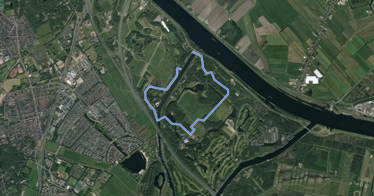 Маршрут Velserdijkroute на спутниковом снимке
