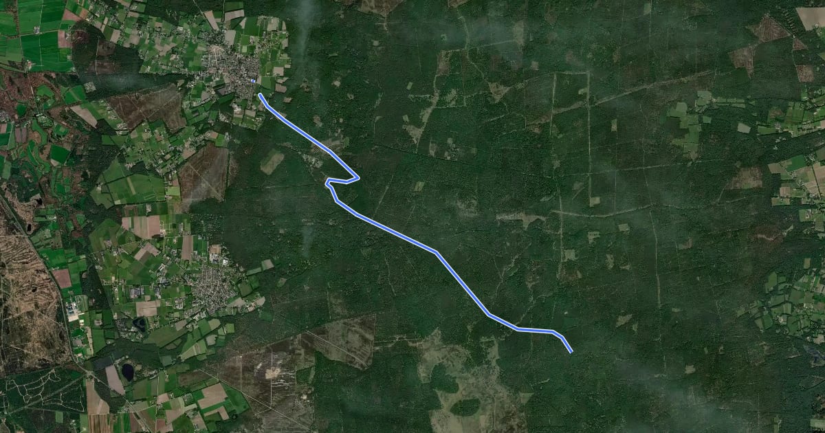 Маршрут Veluwe Zwerfpad - doorsteek 2 - etappe 21 на спутниковом снимке