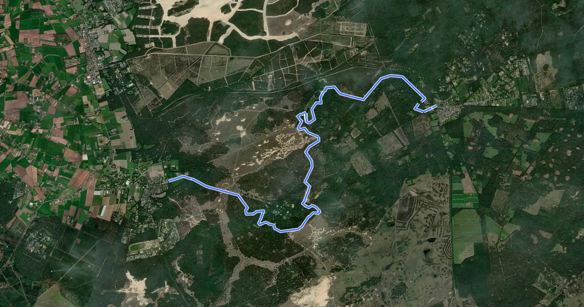 Маршрут Veluwe Zwerfpad - doorsteek 5 - etappe 24 на спутниковом снимке