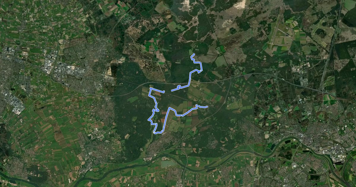 Маршрут Veluwe Zwerfpad - etappe 02 на спутниковом снимке