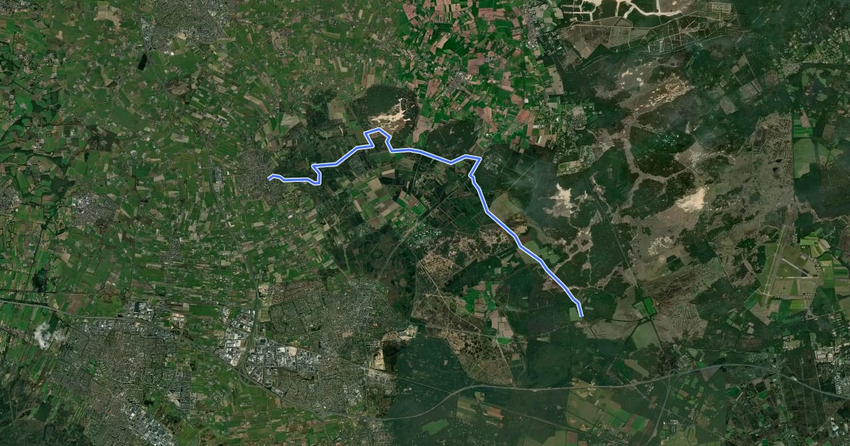 Маршрут Veluwe Zwerfpad - etappe 03 на спутниковом снимке