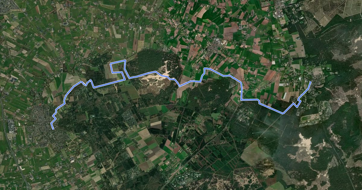 Маршрут Veluwe Zwerfpad - etappe 04 на спутниковом снимке