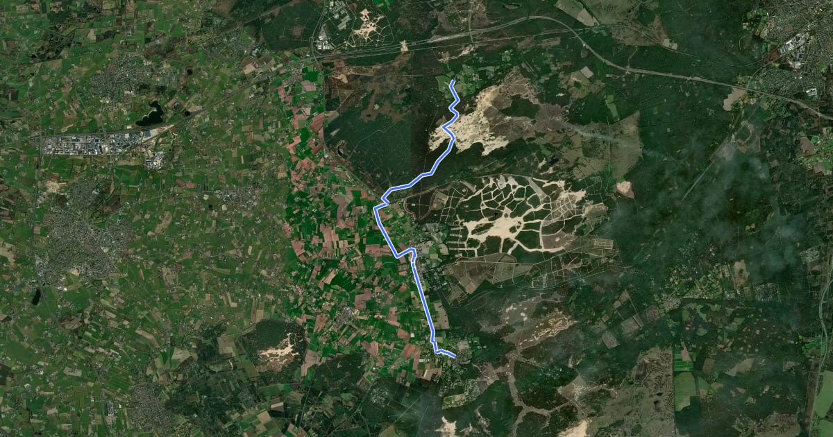 Маршрут Veluwe Zwerfpad - etappe 05 на спутниковом снимке