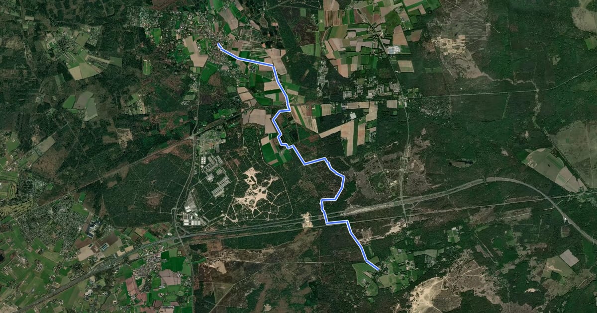 Маршрут Veluwe Zwerfpad - etappe 06 на спутниковом снимке