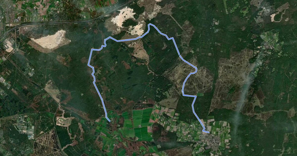 Маршрут Veluwe Zwerfpad - etappe 09 на спутниковом снимке