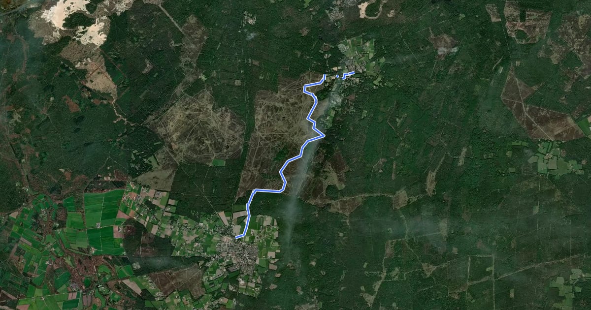Маршрут Veluwe Zwerfpad - etappe 10 на спутниковом снимке
