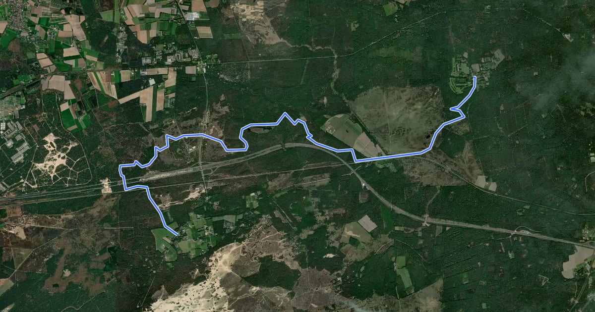 Маршрут Veluwe Zwerfpad - etappe 13 на спутниковом снимке