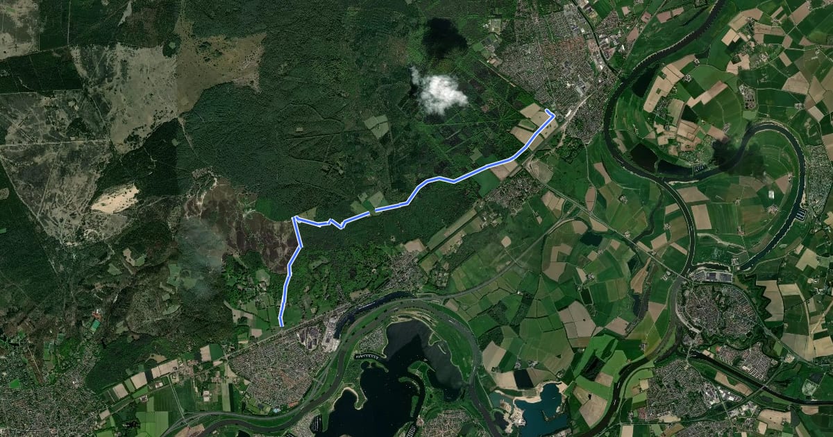 Маршрут Veluwe Zwerfpad - etappe 17 на спутниковом снимке