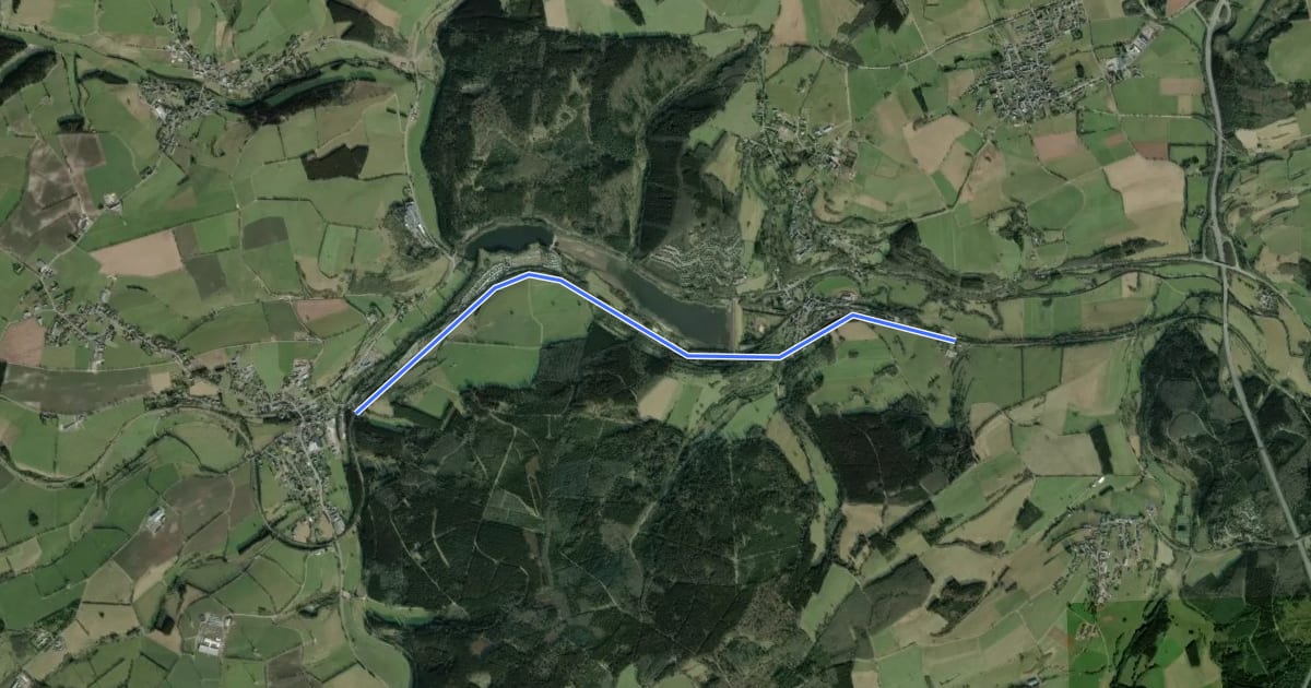 Маршрут Venn-Eifel-Mosel на спутниковом снимке