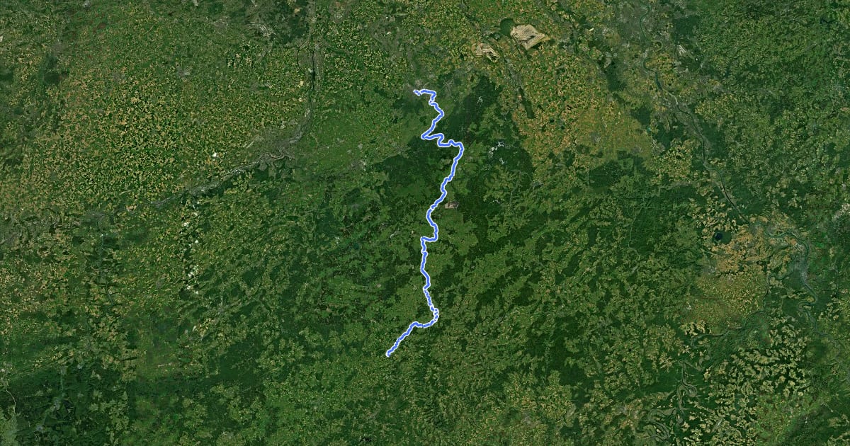 Маршрут Vennbahn (Radweg) на спутниковом снимке