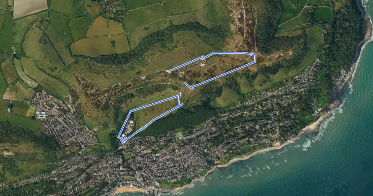 Маршрут Ventor Downs Prehistory and Wartime Walk, Isle of Wight на спутниковом снимке