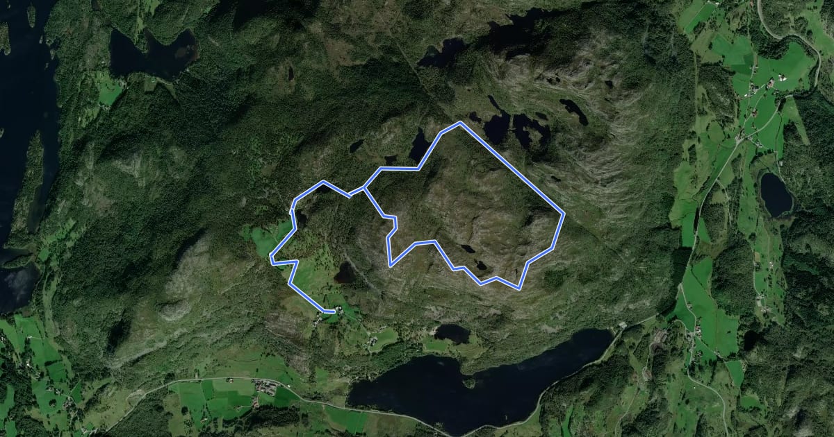 Маршрут Veraland-Husafjellet-Svedalen rundtur на спутниковом снимке