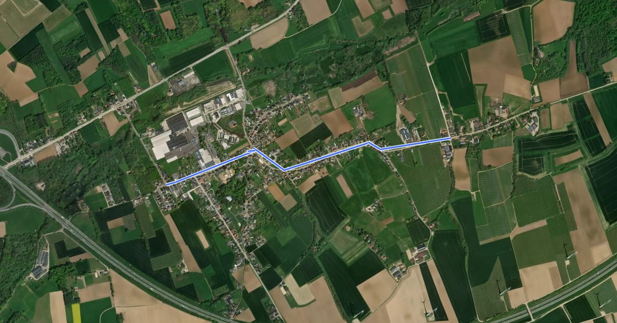 Маршрут Verbindingstraject Bekkevoort Groen - Diest Blauw на спутниковом снимке