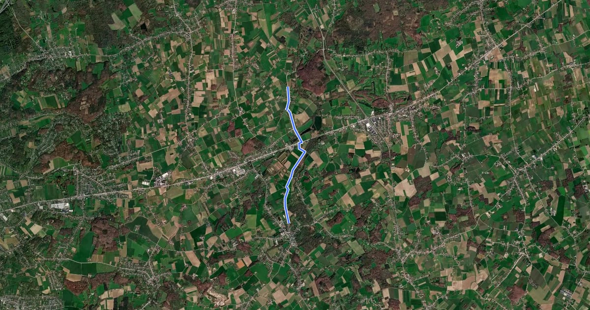 Маршрут Verbindingstraject Lubbeek Groen - Holsbeek Rood на спутниковом снимке