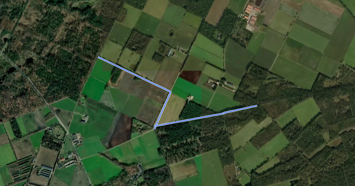Маршрут Verbindingstraject Ravels Rood - Arendonk Groen на спутниковом снимке