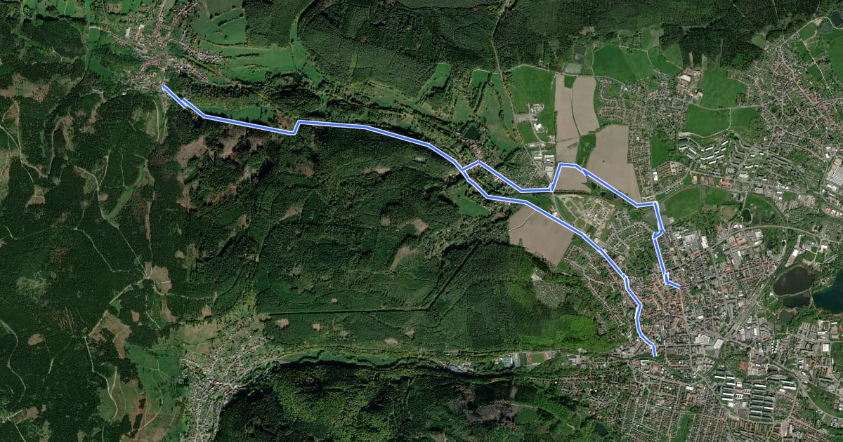 Маршрут Verbindung Geraradweg - Ilmtalradweg на спутниковом снимке