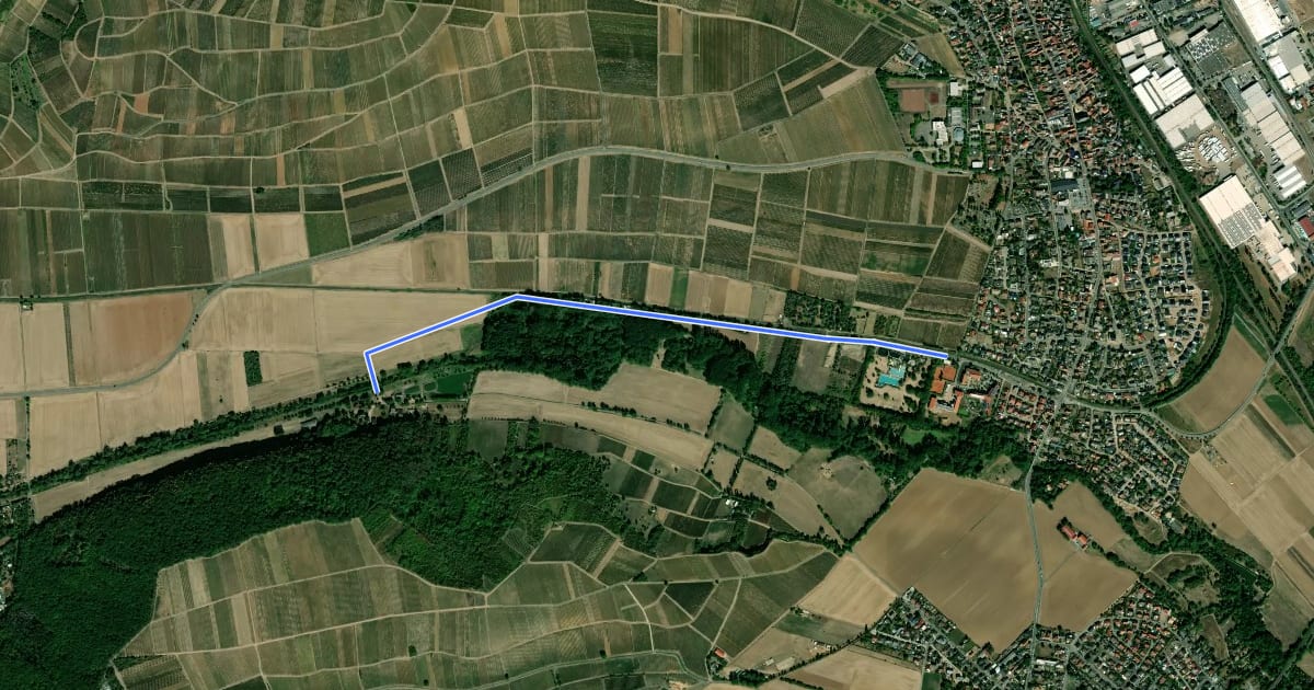 Маршрут Verbindung Langenlonsheim-Eremitage на спутниковом снимке