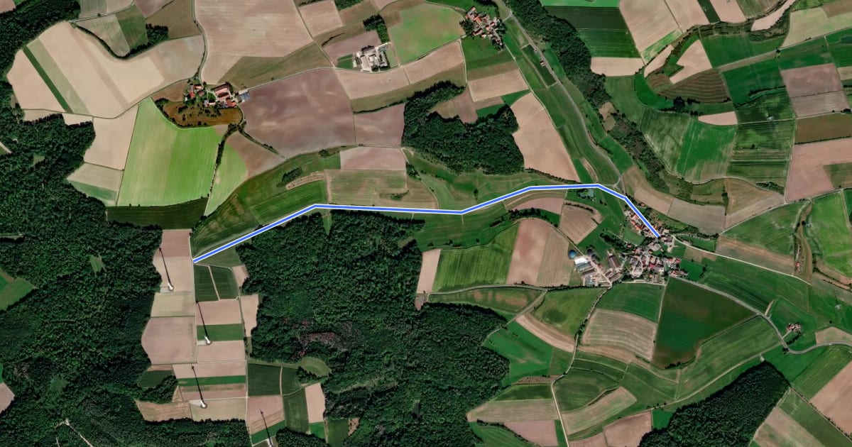Маршрут Verbindung Oberambach на спутниковом снимке