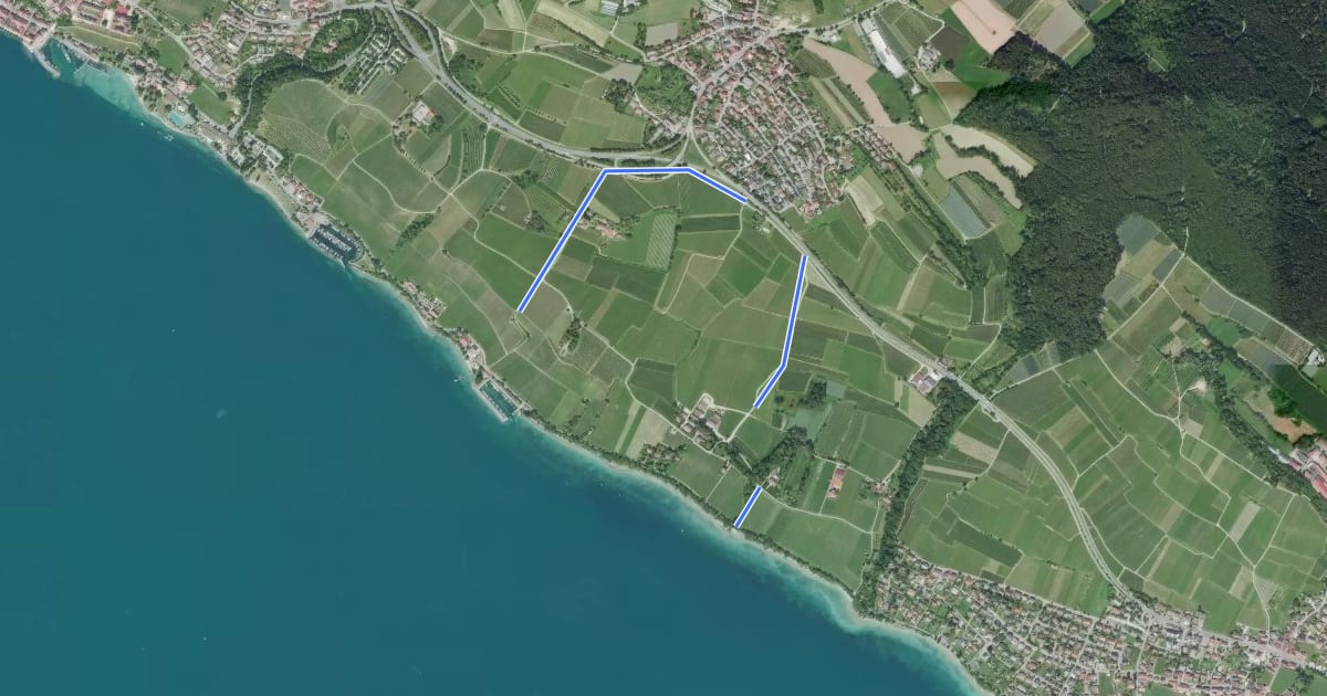 Маршрут Verbindung Stetten - Uferweg на спутниковом снимке