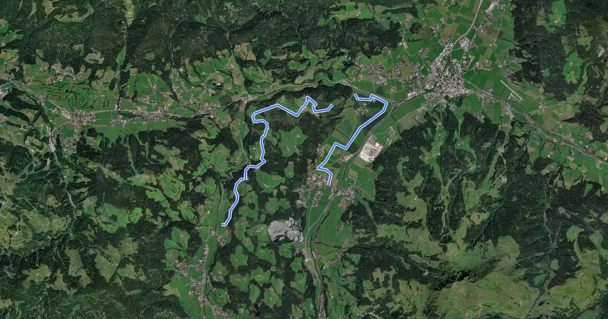 Маршрут Verbindungsloipe Oberndorf/Reith-Kitzbühel на спутниковом снимке