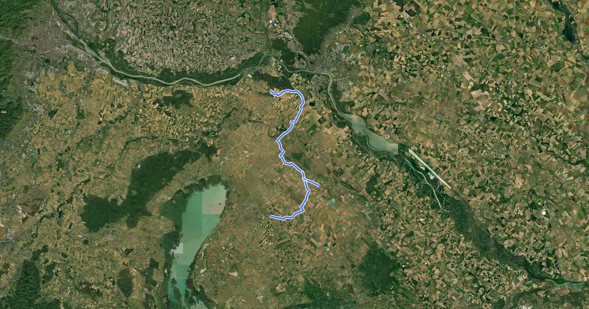 Маршрут Verbindungsradweg Donau-Nationalpark Neusiedler See на спутниковом снимке