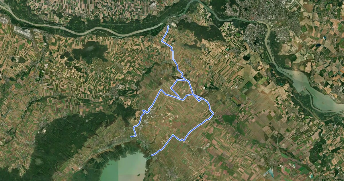 Маршрут Verbindungsradweg Donau-Neusiedler See на спутниковом снимке