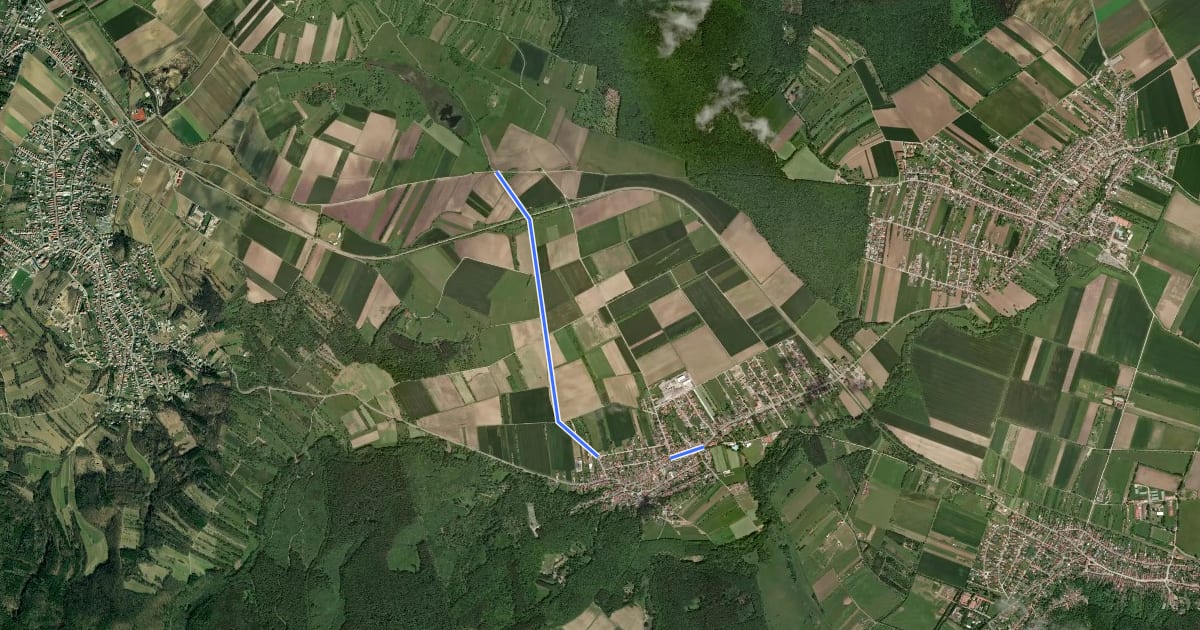 Маршрут Verbindungsradweg Loipersbach-Zentrum на спутниковом снимке