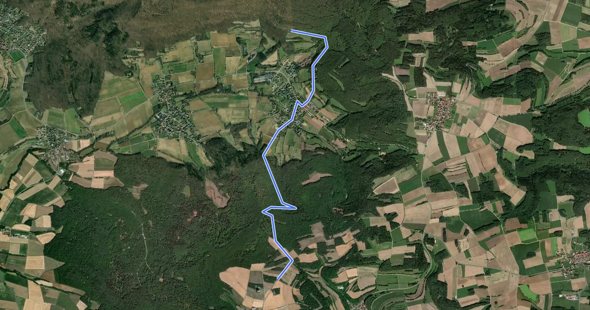 Маршрут Verbindungsroute MTB 1+2 на спутниковом снимке