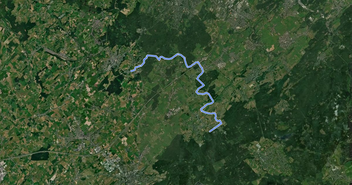 Маршрут Verbindungsstrecke MTB Raeren -> Lontzen на спутниковом снимке
