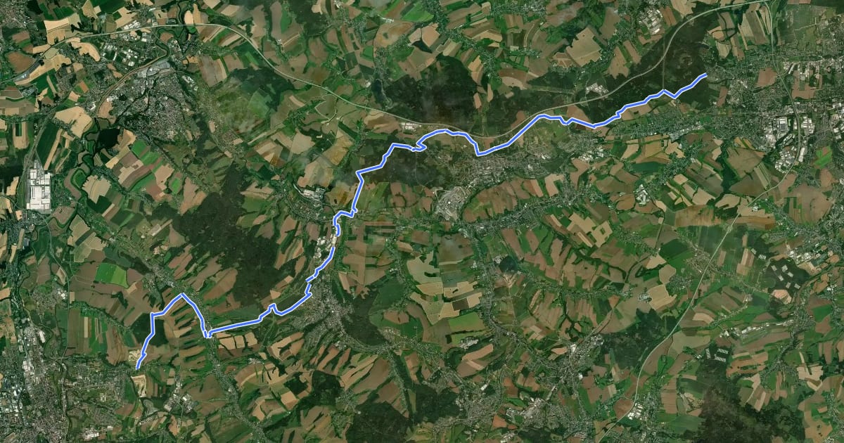 Маршрут Verbindungswanderweg von der Mulde zur Chemnitz на спутниковом снимке