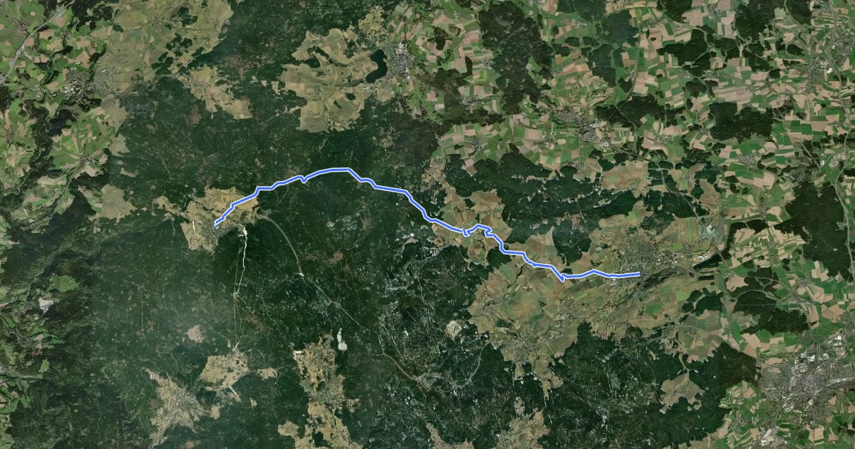 Маршрут Verbindungsweg Bischofsgrün-Wunsiedel на спутниковом снимке