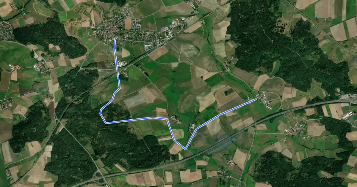 Маршрут Verbindungsweg Dombühl-Baimhofen на спутниковом снимке
