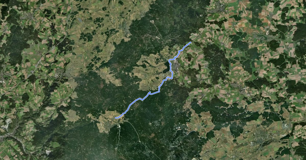 Маршрут Verbindungsweg Frohnlohe-Bischofsgrün на спутниковом снимке