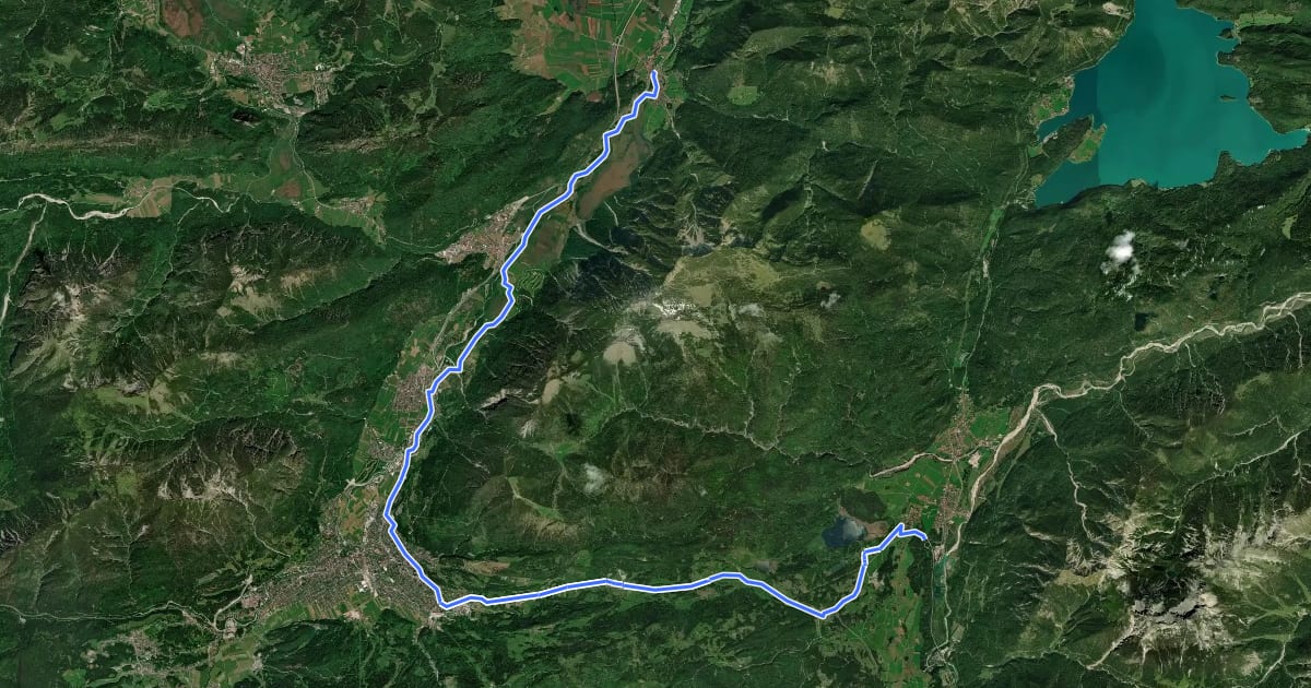 Маршрут Verbindungsweg Königssee-Bodensee / Isarradweg на спутниковом снимке