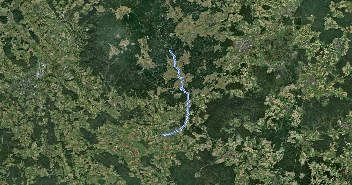 Маршрут Verbindungsweg Kemnath - Girgelhöhle на спутниковом снимке