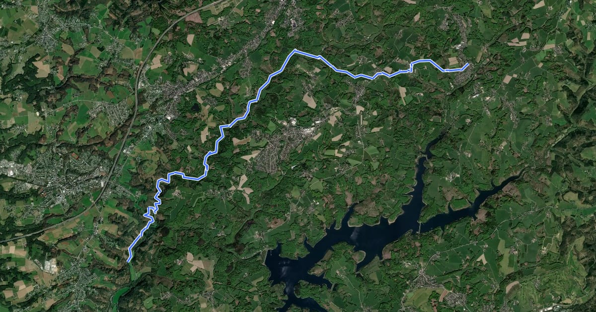 Маршрут Verbindungsweg Panoramasteig–Bergischer Weg (Nord) на спутниковом снимке