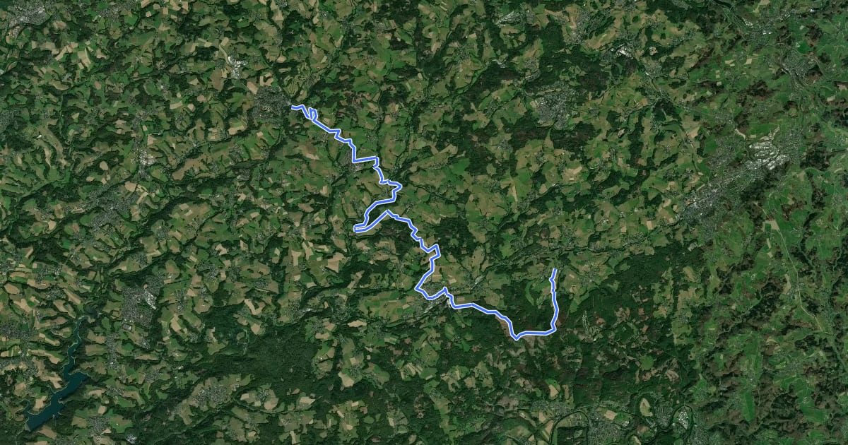 Маршрут Verbindungsweg Panoramasteig–Bergischer Weg (Süd) на спутниковом снимке