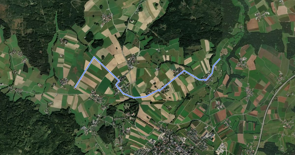 Маршрут Verbindungsweg Tarockradweg Eggenberg - Hipping на спутниковом снимке