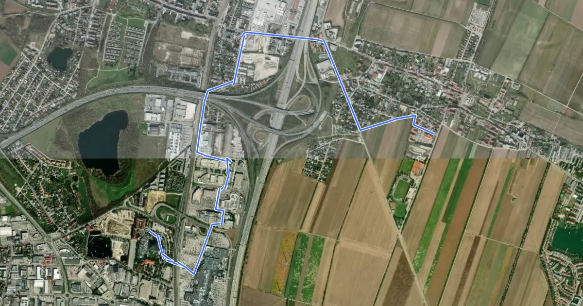 Маршрут Verbindungsweg VB2 (Vösendorf - Brunn am Gebirge) на спутниковом снимке