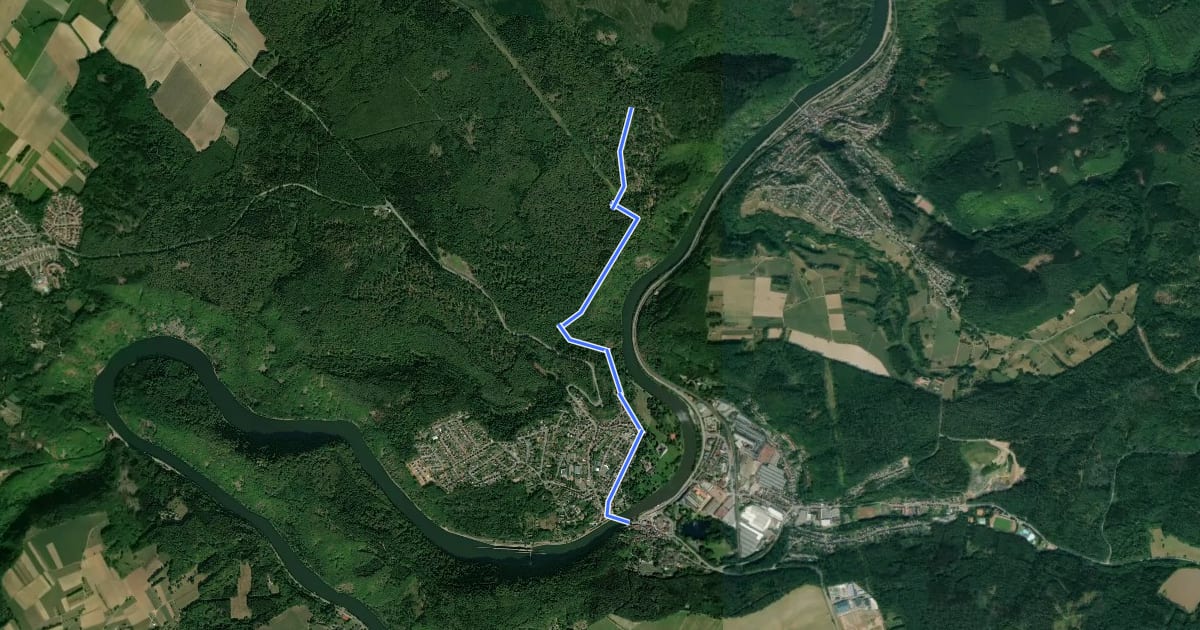 Маршрут Verbindungsweg zum Europäischen Fernwanderweg E3 на спутниковом снимке
