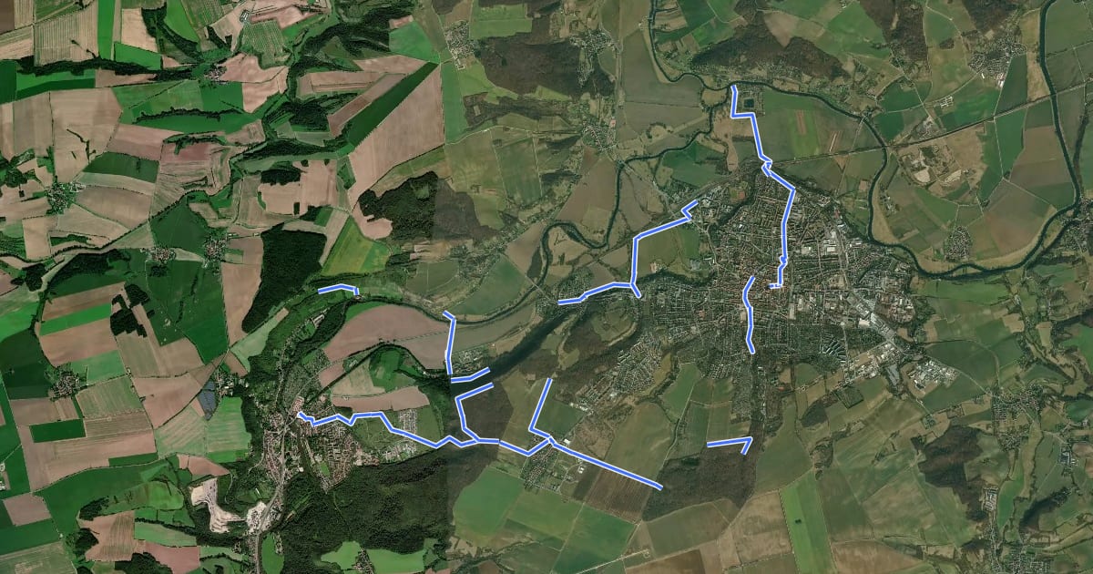 Маршрут Verbindungswege Naumburg на спутниковом снимке