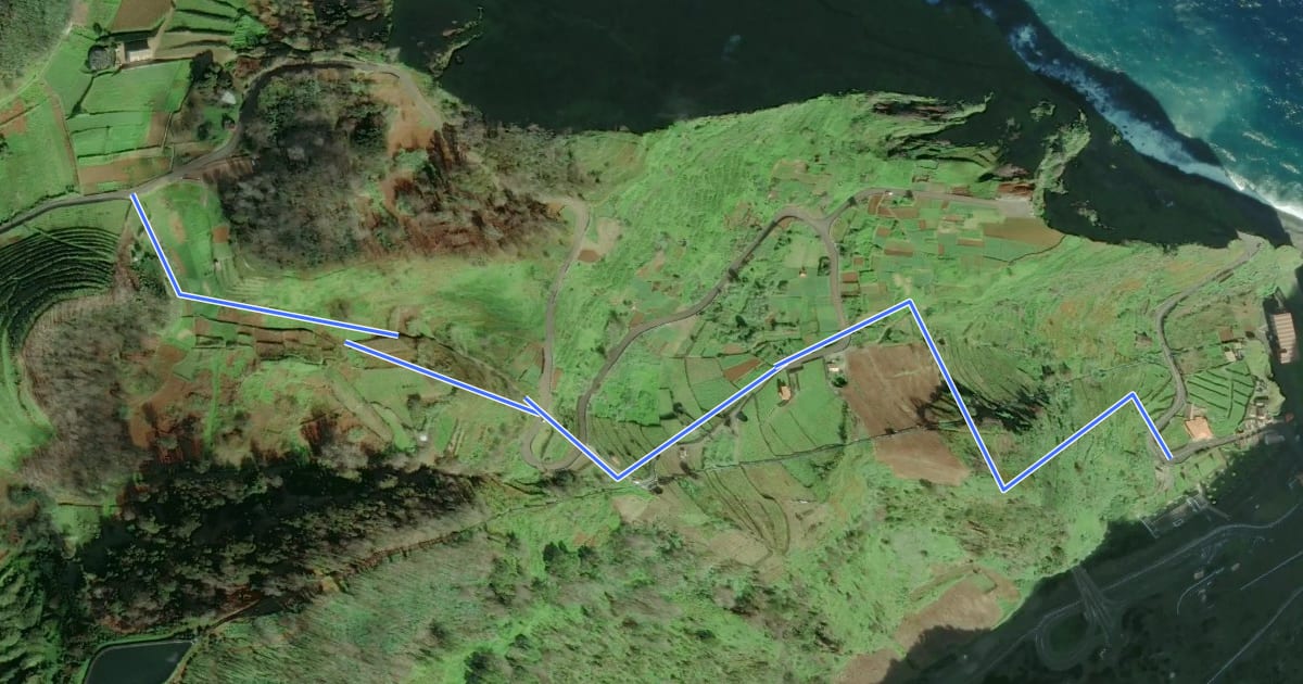 Маршрут Vereda da Fajã do Barro на спутниковом снимке