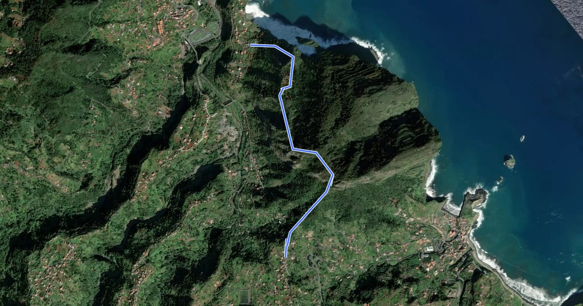 Маршрут Vereda da Penha D'Águia ao Faial на спутниковом снимке