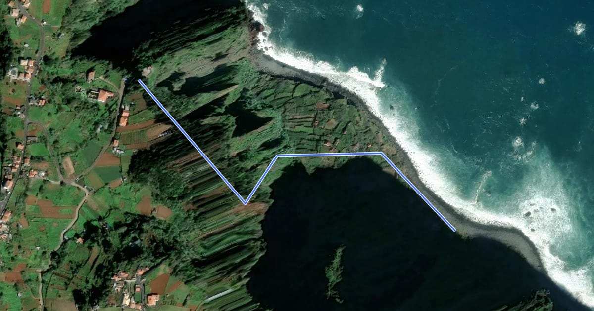 Маршрут Vereda da Rocha do Navio на спутниковом снимке