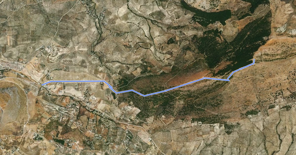 Маршрут Vereda de la Raspa - Sierra de la Grana на спутниковом снимке