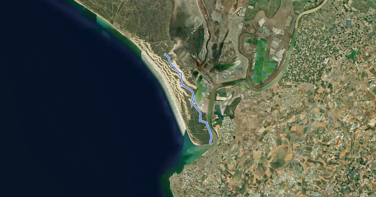Маршрут Vereda de San Lúcar de Barrameda на спутниковом снимке