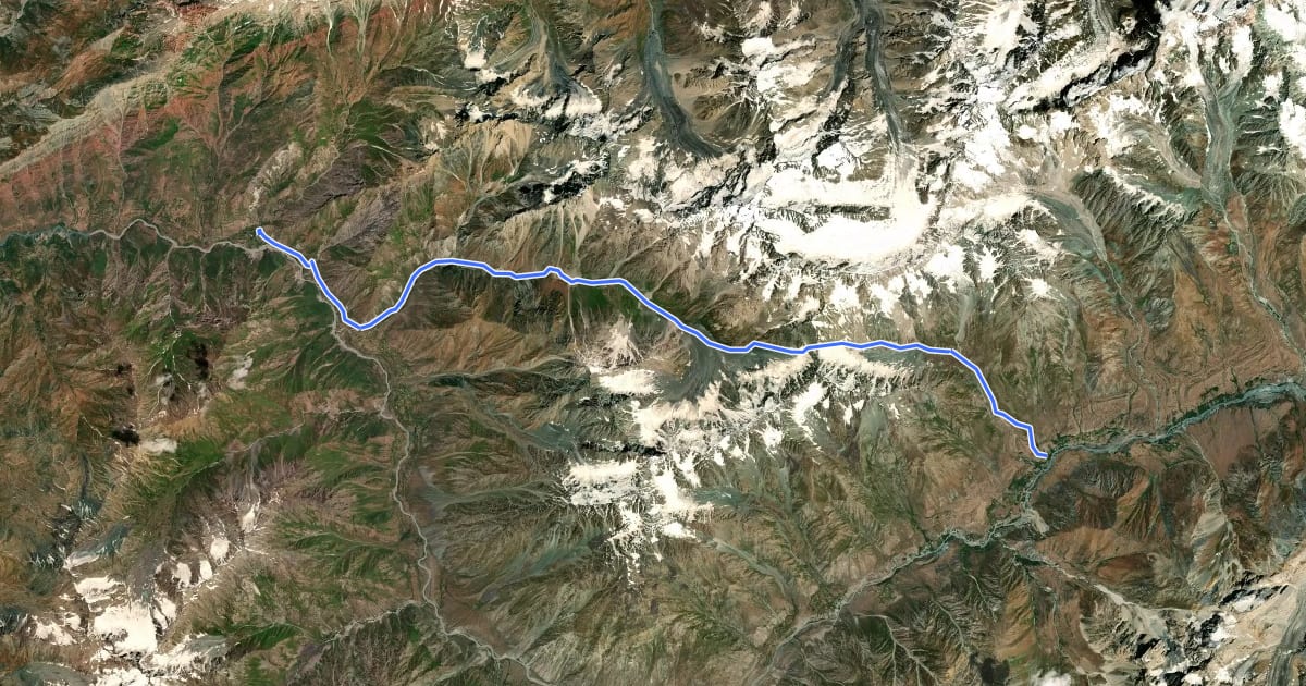 Маршрут Vereshkay Pass на спутниковом снимке