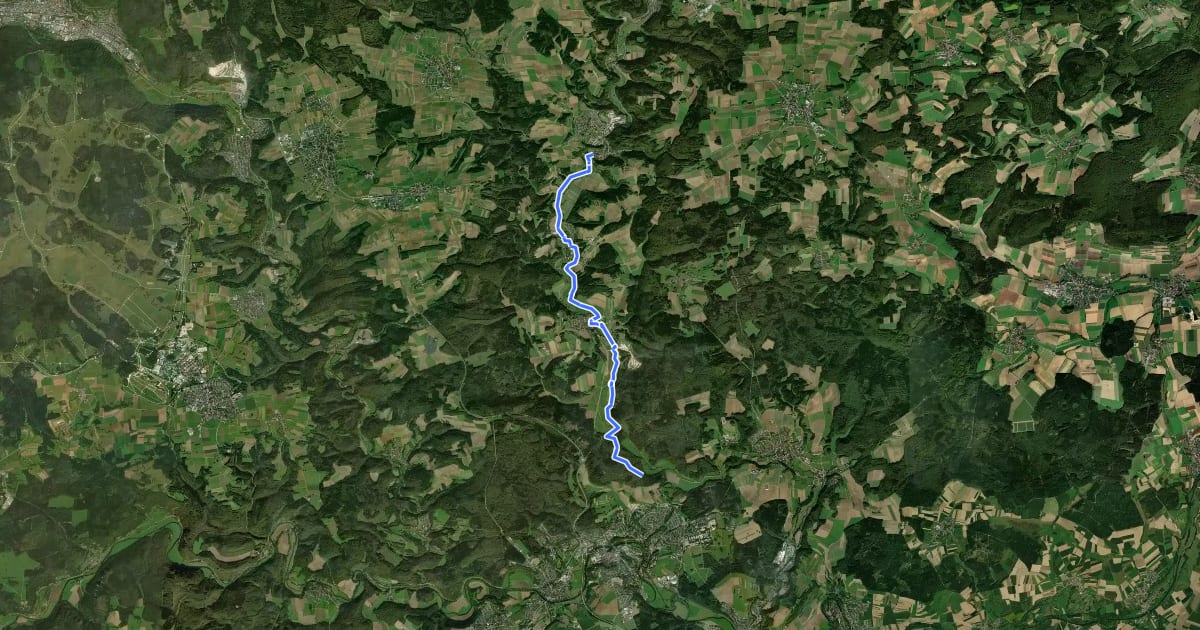 Маршрут Veringenstadt - Sigmaringen HW2 на спутниковом снимке