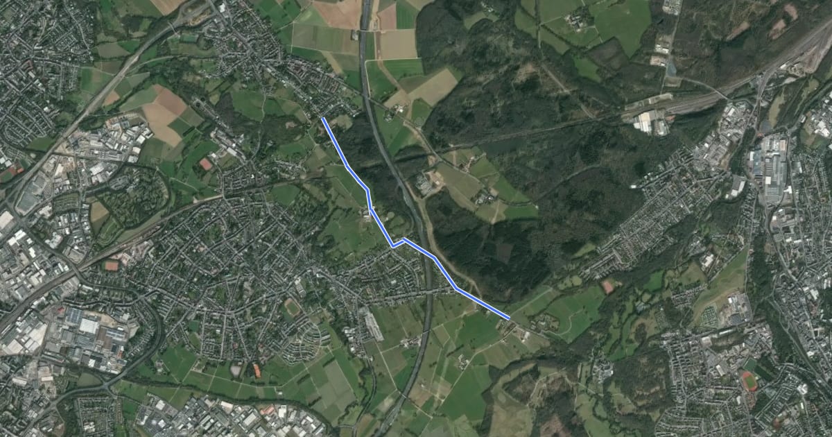 Маршрут Verlautenheide (25) - Stolberg-Atsch (86) на спутниковом снимке