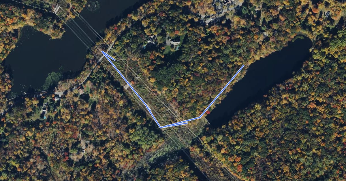 Маршрут Vernay Lakeside Connector на спутниковом снимке